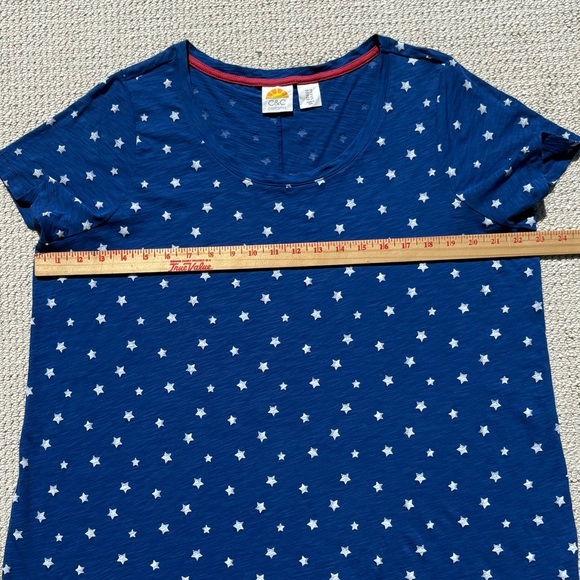 C&C California 100% Pima Cotton 1X Scoop Neck Lightweight Breathable Boxy Blue - Picture 8 of 10